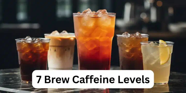 A potrait displaying 7 brew caffeine levels