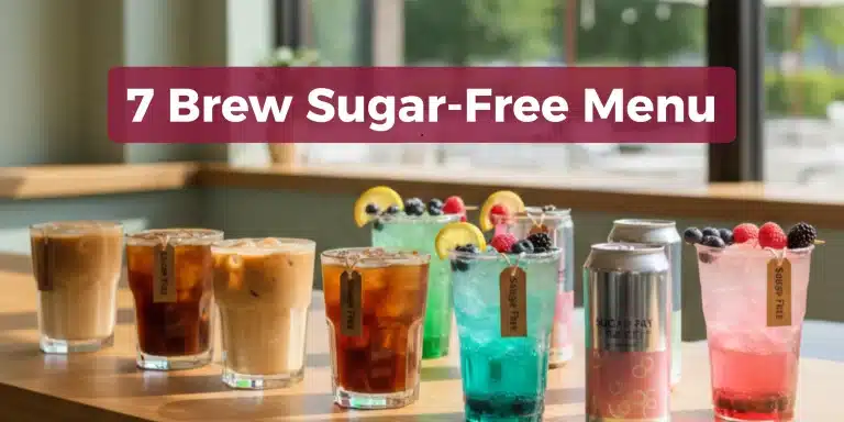 Collection of drinks of sugar-free menu on a table