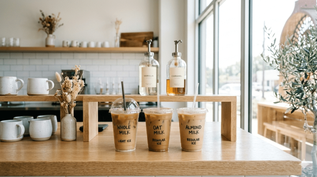 table filled with drinks relate to cutomization guide